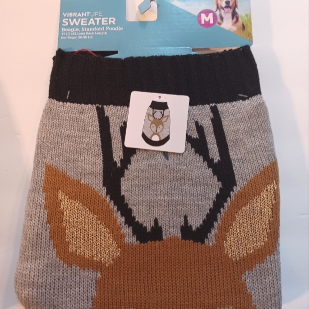 Medium Dog Sweater "Deer" NWT